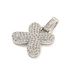 Brass Micro Pave Clear Cubic Zirconia Pendants KK-B099-01P-X-2