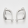 Brass Micro Pave Cubic Zirconia Hoop Earring Findings with Latch Back Closure X-KK-T048-023P-NF-2