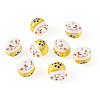 9Pcs Handmade Printed Porcelain Beads PORC-TADJ0001-01F-2