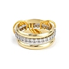 Brass Micro Pave Cubic Zirconia Finger Rings RJEW-D325-01PG-09-4