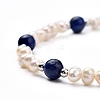 Natural Lapis Lazuli(Dyed) Beaded Bracelets BJEW-JB05313-03-2