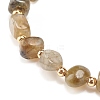 Natural Labradorite Round Beaded Stretch Bracelet BJEW-JB08197-06-5