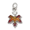 Brass Micro Pave Cubic Zirconia with Enamel Charms KK-G526-08P-1