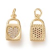 Brass Micro Pave Clear Cubic Zirconia Pendants ZIRC-K086-05G-2