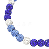 1Pc Polymer Clay Rhinestone Round Beaded Stretch Necklaces NJEW-SP0001-14A-3