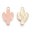 Light Gold Plated Alloy Pendants LS-X-ENAM-T009-12B-1