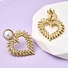 201 Stainless Steel ABS Plastic Pearl Stud Earrings EJEW-Z151-13G-02-2