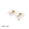 Elegant Stainless Steel Imitation Pearl Stud Earrings NB5919-5-1