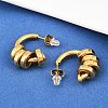 304 Stainless Steel C-Shaped Stud Earrings EJEW-K268-78G-2