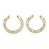 Rack Plating Brass Cuff Earrings with Rhinestone EJEW-D061-14G-1