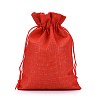 Polyester Imitation Burlap Packing Pouches Drawstring Bags X-ABAG-R004-18x13cm-01-2