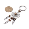Woven Net/Web with Wing Alloy & Gemstone Chips Keychains KEYC-JKC00559-3