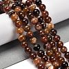 Natural Striped Agate/Banded Agate Beads Strands G-B079-A05-03C-2