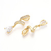 Brass Micro Pave Cubic Zirconia Pendants KK-T070-65A-2