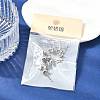 SHEGRACE Brass ABS Imitation Pearl Half Round Stud Earring Findings XGR0101P-118P-5