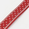 3/8 inch(10mm) Wide Star Printed Dark Red Grosgrain Ribbons for Hairbows X-SRIB-G006-10mm-02-2