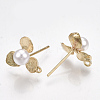 Brass Stud Earring Findings KK-S348-232-2