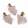 Natural Rose Quartz Pendants G-Z010-01B-1