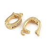 Oval Brass Micro Pave Clear Cubic Zirconia Fold Over Clasps KK-A269-42G-2
