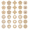 40Pcs 10 Style 1-Hole Alloy Enamel & Rhinestone Shank Buttons BUTT-PH0001-25-1