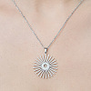 Non-Tarnish 201 Stainless Steel Sun Pendant Necklace NJEW-OY002-11-1