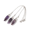 Mixed Gemstone Dowsing Pendulum Pendants G-C051-10P-2