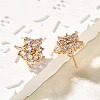 Brass Micro Pave Cubic Zirconia Stud Earrings EJEW-R018-10G-01-2