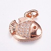 Brass Micro Pave Cubic Zirconia Charms ZIRC-G125-78RG-1