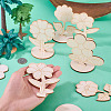 20Pcs 4 Styles Flower Unfinished Wood Display Decorations for DIY Painting Decoration Crafts DJEW-TA0001-38-7