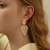6Pairs 3 Colors Alloy Dangle Stud Earrings for Women EJEW-HY0001-16-5