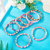 8Pcs Handmade Polymer Clay Heishi Beads Beaded Bracelet Sets BJEW-TAC0030-8