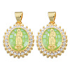 Brass Micro Pave Clear Cubic Zirconia Pendants KK-N227-92E-2