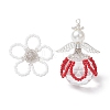 2Pcs 2 Styles Glass Seed Bead Pendants PALLOY-MZ00710-03-1