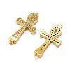 Brass Micro Pave Grade AAA Cubic Zirconia Links ZIRC-G100-21G-NR-1
