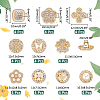 40Pcs 10 Style 1-Hole Alloy Enamel & Rhinestone Shank Buttons BUTT-PH0001-25-2