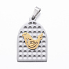 304 Stainless Steel Pendants STAS-F143-08GP-1