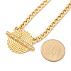 304 Stainless Steel Crystal Rhinestone Flat Round Pendant Twisted Chain Necklaces for Women STAS-Z117-11G-5