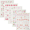 5Pcs 5 Style PET Plastic Decorative Sticker MRMJ-SP0001-25-1