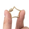 Brass Micro Pave Clear Cubic Zirconia Screw Carabiner Lock Charms ZIRC-T010-07G-5