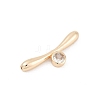 Brass Micro Pave Clear Cubic Zirconia Toggle Clasps Parts KK-U051-05G-2