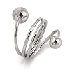 Non-Tarnish 304 Stainless Steel Wire Wrap Spiral Cuff Rings for Women RJEW-G315-08B-P-1