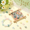 120Pcs 12 Colors Frosted Glass Bead Cap FGLA-YW0001-04-4