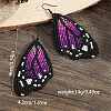 Bohemian Style Green Butterfly Wing Glass Bead Handmade Dangle Earrings GG1438-5