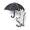 Umbrella Cat Zinc Alloy Brooches JEWB-S029-03B-1