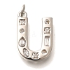 Brass Micro Pave Clear Cubic Zirconia Pendants KK-G521-01P-U-1