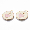 Light Gold Plated Alloy Enamel Pendants ENAM-T009-73V-RS-3