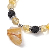 Natural Yellow Quartz Beaded Stretch Bracelets BJEW-JB10070-04-3