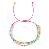 Summer Glass Seed Cylinder Beads Braided Bead Bracelets RV6392-2-2