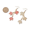 Maple Leaf Alloy Enamel Dangle Earrings EJEW-JE06093-3