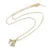 Rack Plating Brass Clear Cubic Zirconia Bee Pendant Box Chain Necklaces NJEW-P317-05G-2